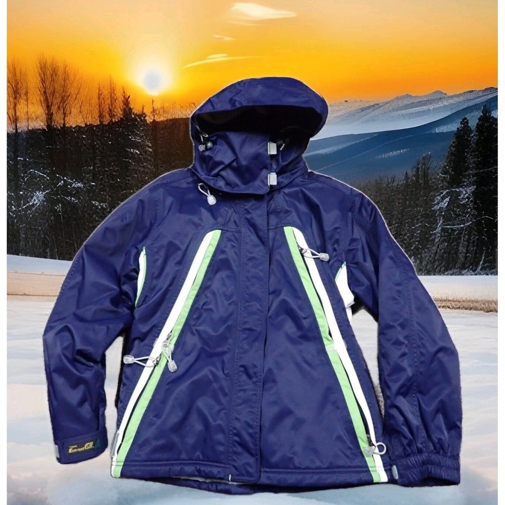Cold As Ice Ski Jacket Women Small Navy Blue Excellent Entrant‎ GII Hooded Coat